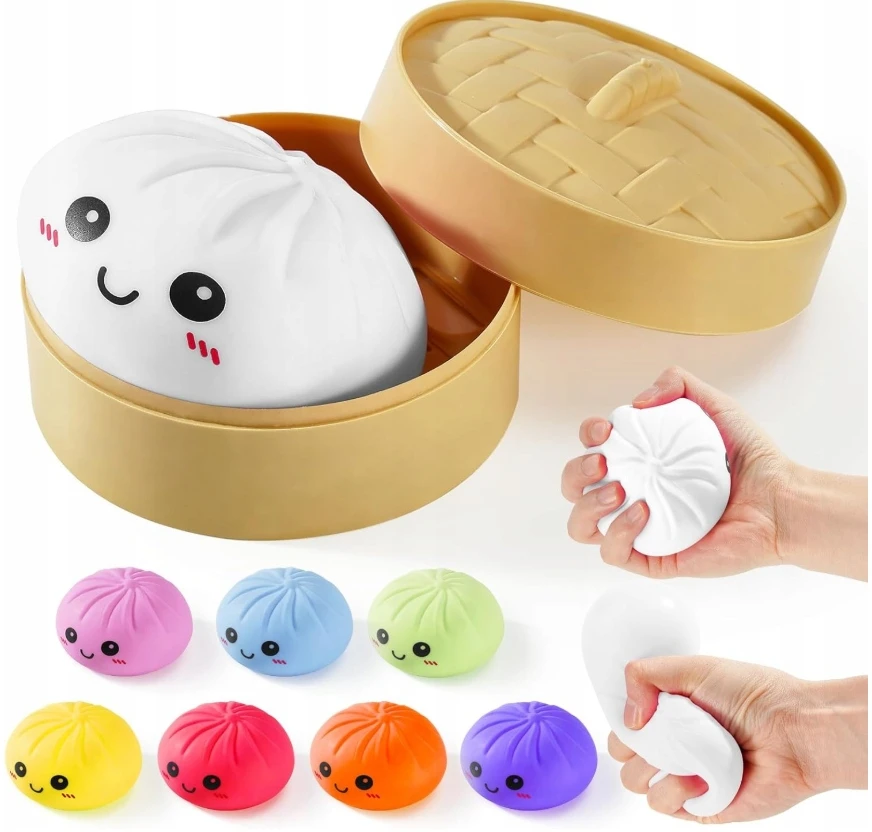 KidsGifts Gniotek Anti-stresinis kukulis Squishy Dumpling Sensorinis žaislinis kukulis