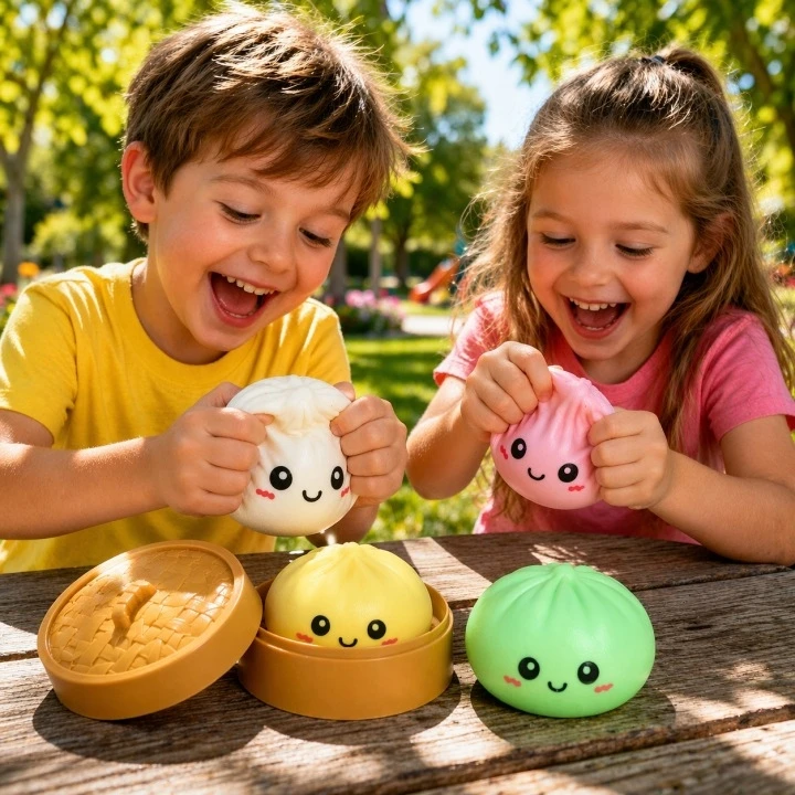 KidsGifts Gniotek Anti-stresinis kukulis Squishy Dumpling Sensorinis žaislinis kukulis