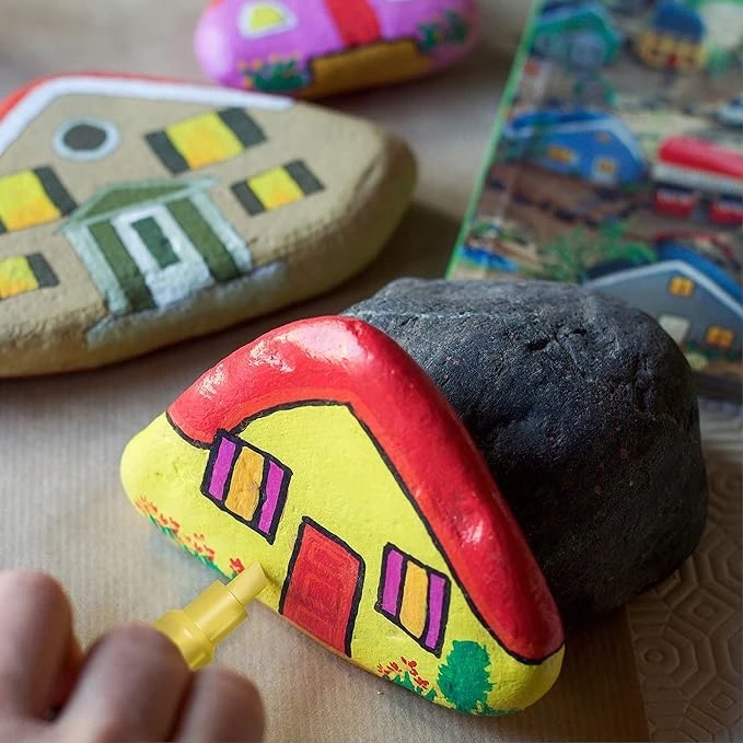 Kidsgifts Markery Akrylowe Pisaki Flamastry Mazaki Wodoodporne su Farbą Rinkinys 60 vnt