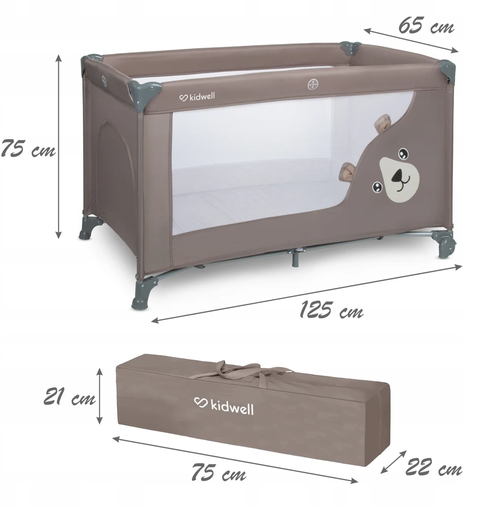KIDWELL BLISSY BASIC BEIGE VIENO LYGIO sulankstoma kelioninė lovelė