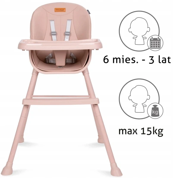 Kidwell Eatan vaikiška kėdutė 4in1 rožinė