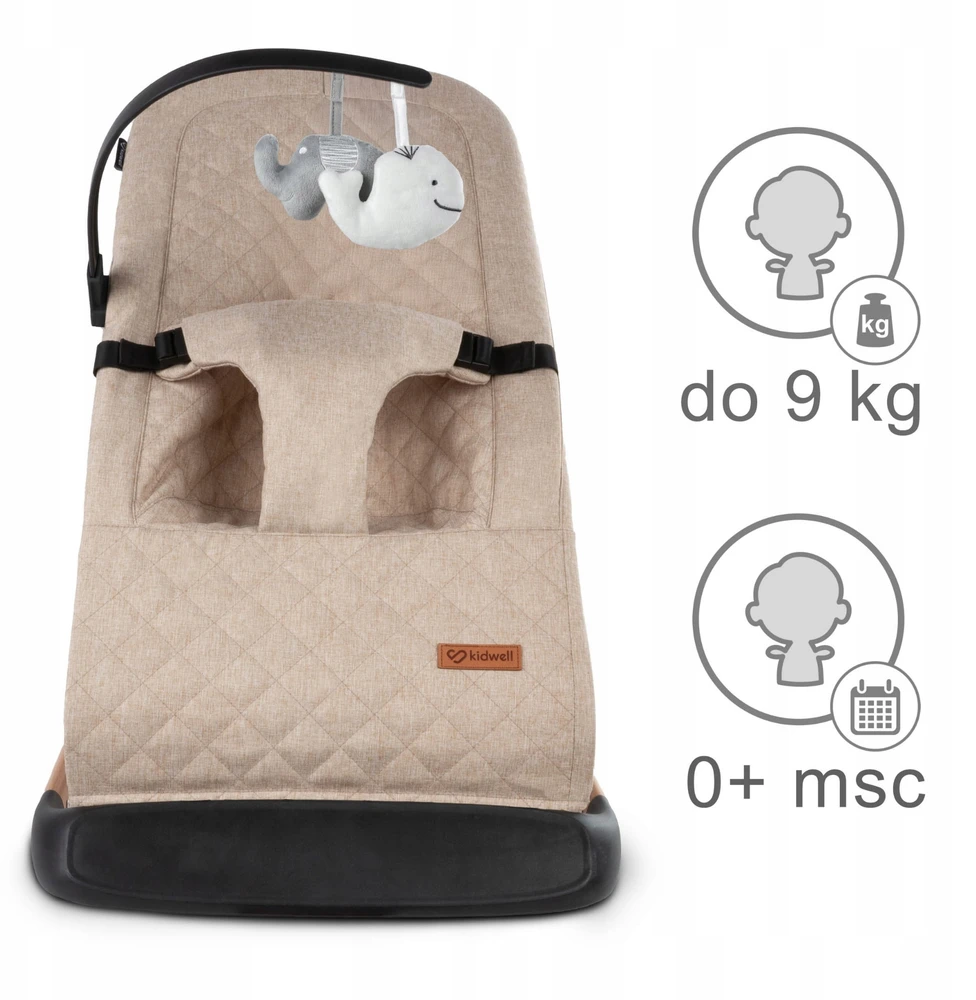 KIDWELL LARO sulankstomas BABY BACKET BACKET 2 TOYS BEIGE GALVUTĖS
