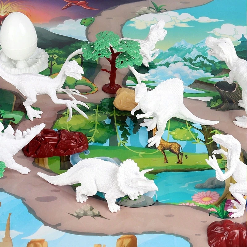Kinderini DINOZAURŲ FIGŪRĖS DAŽYMO KŪRYBINIAM DINOZAURŲ RINKINYS DAŽAIS