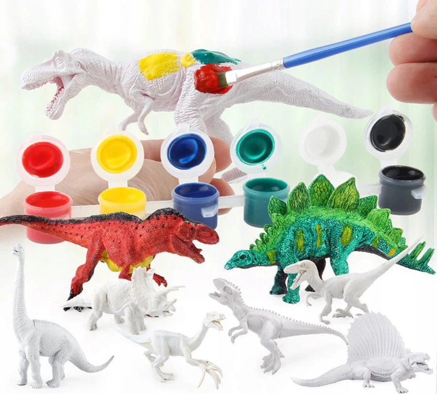 Kinderini DINOZAURŲ FIGŪRĖS DAŽYMO KŪRYBINIAM DINOZAURŲ RINKINYS DAŽAIS