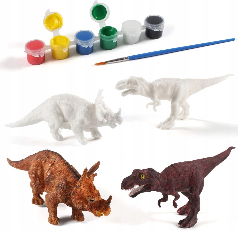 Kinderini DINOZAURŲ FIGŪRĖS DAŽYMO KŪRYBINIAM DINOZAURŲ RINKINYS DAŽAIS