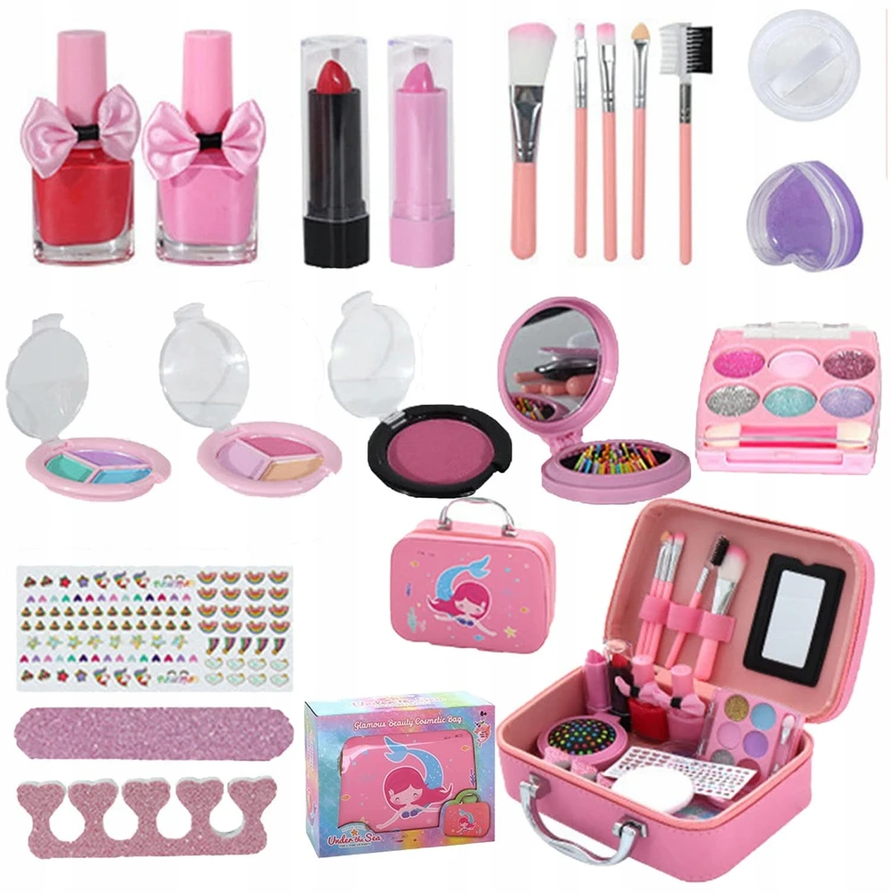 Kinderini KAVOS RINKINYS NAGU MAKEUP KOSMETIKA MAKIAŽAS VAIKAMS ŠEŠĖLIAI