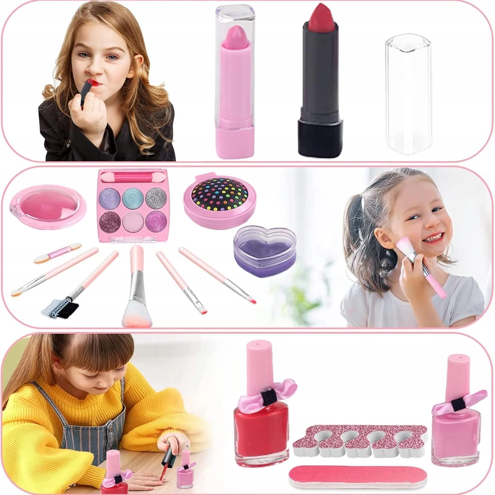 Kinderini KAVOS RINKINYS NAGU MAKEUP KOSMETIKA MAKIAŽAS VAIKAMS ŠEŠĖLIAI