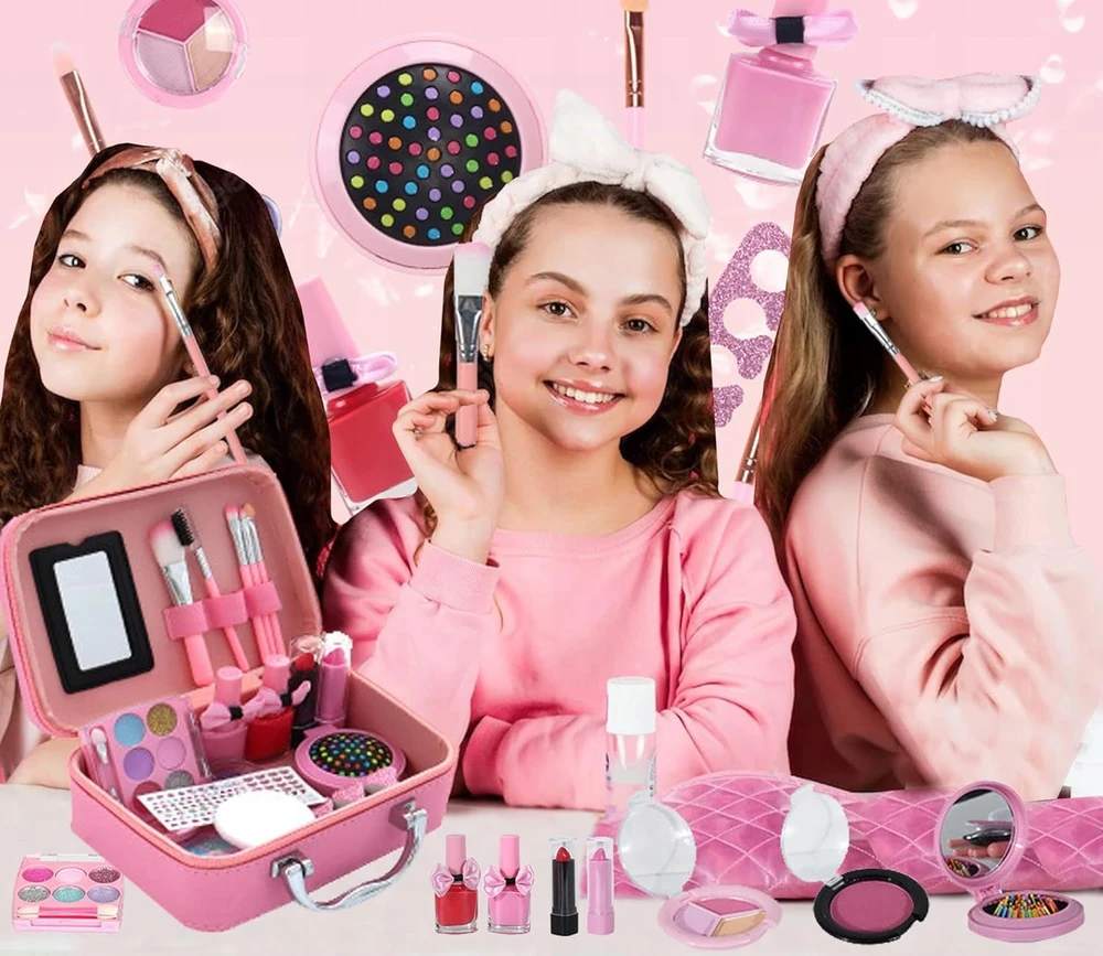 Kinderini KAVOS RINKINYS NAGU MAKEUP KOSMETIKA MAKIAŽAS VAIKAMS ŠEŠĖLIAI