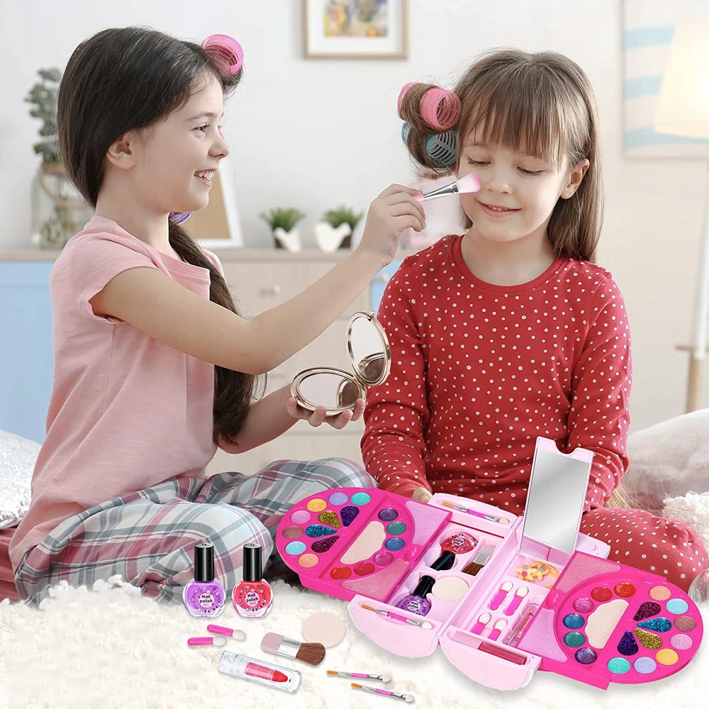 Kinderini KOSMETIKOS DĖŽUTĖ MIAŽAŽIUI IR NAGAMS ŠEŠĖLIAI MERGAITĖS MAKIAŽAI