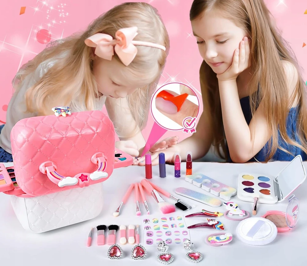 Kinderini KOSMETIKOS DĖŽUTĖ NAGŲ MAKIAŽO RINKINYS MAKIAŽAS VAIKAMS VIENRAGIS