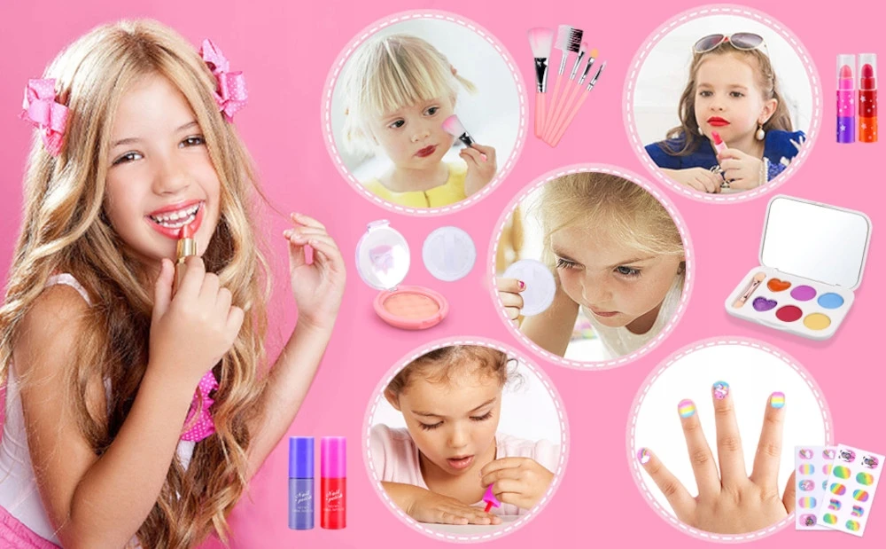 Kinderini KOSMETIKOS DĖŽUTĖ NAGŲ MAKIAŽO RINKINYS MAKIAŽAS VAIKAMS VIENRAGIS