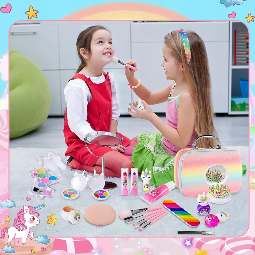 Kinderini NAGŲ MAKIAŽINĖS KOSMETIKOS RINKINYS MAKIAŽO DĖŽĖLĖ VAIKAMS VIENRAGIS