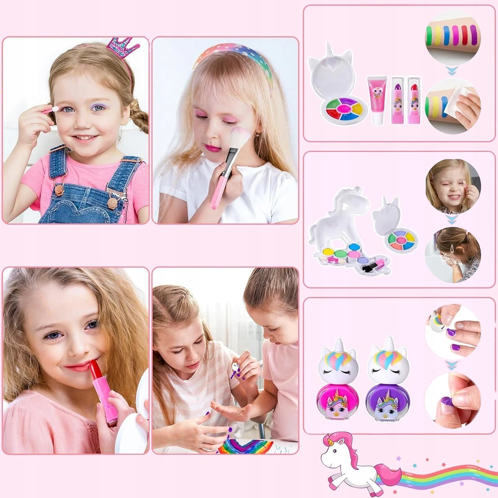 Kinderini NAGŲ MAKIAŽINĖS KOSMETIKOS RINKINYS MAKIAŽO DĖŽĖLĖ VAIKAMS VIENRAGIS
