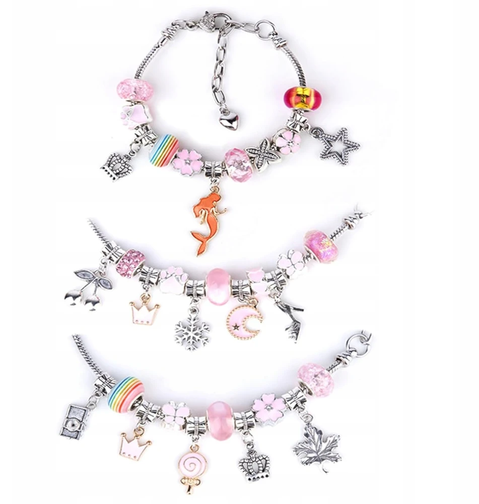 Kinderini RINKINYS, SKIRTA PAPUOŠALŲ APYRANKĖMS CHARMS KORULIAMS UNICORN KIDS