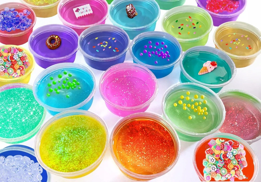 Kinderini SLIME, KURIAMAS SLIME MEGA KŪRYBINIS RINKINYS XXL 28 SLIME SLIME DOVANA