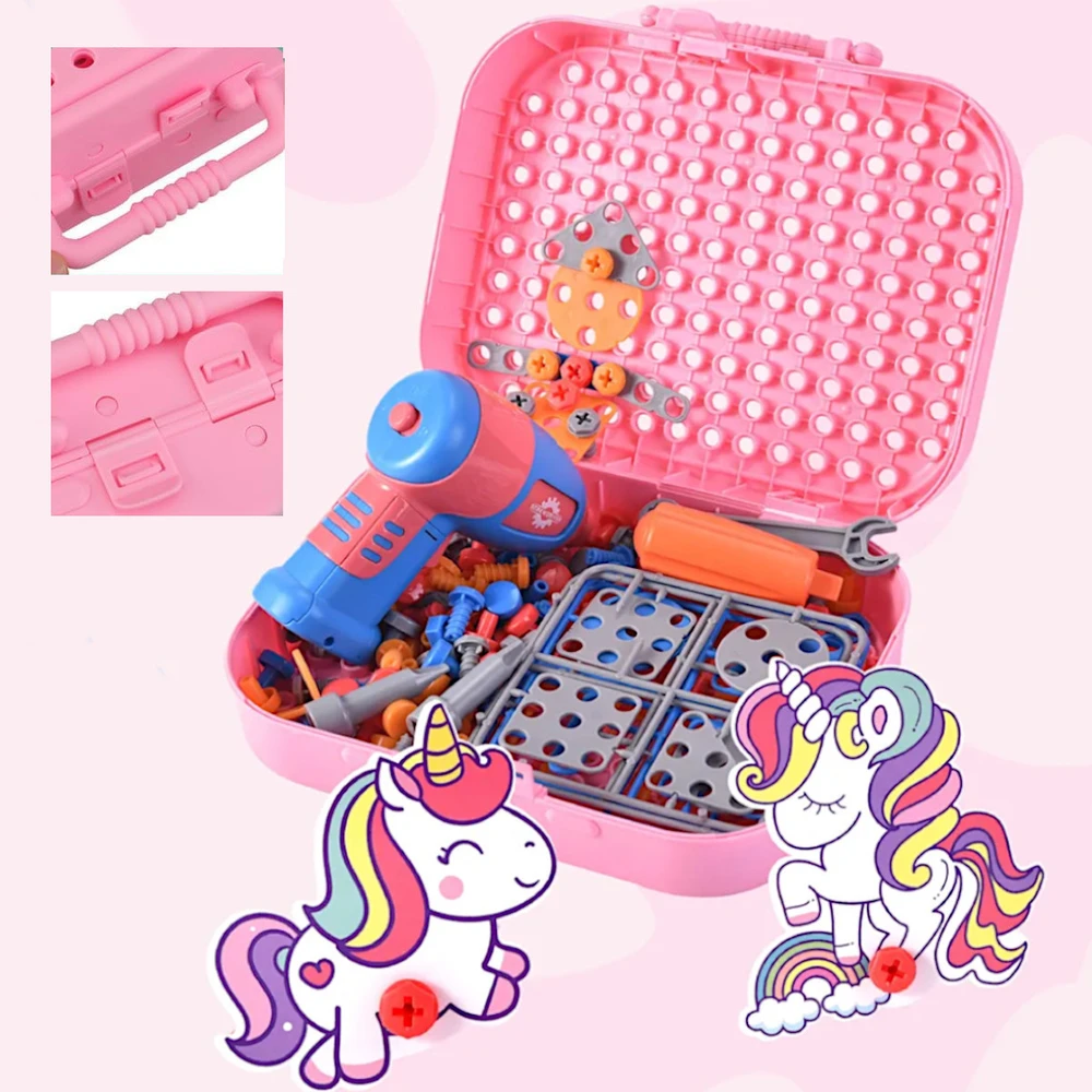 Kinderini UGDOMIEJI KONSTRUKCINIAI BLOKAI UNICORN 3D, skirti VERTI LAGAMINIU 298 vnt.