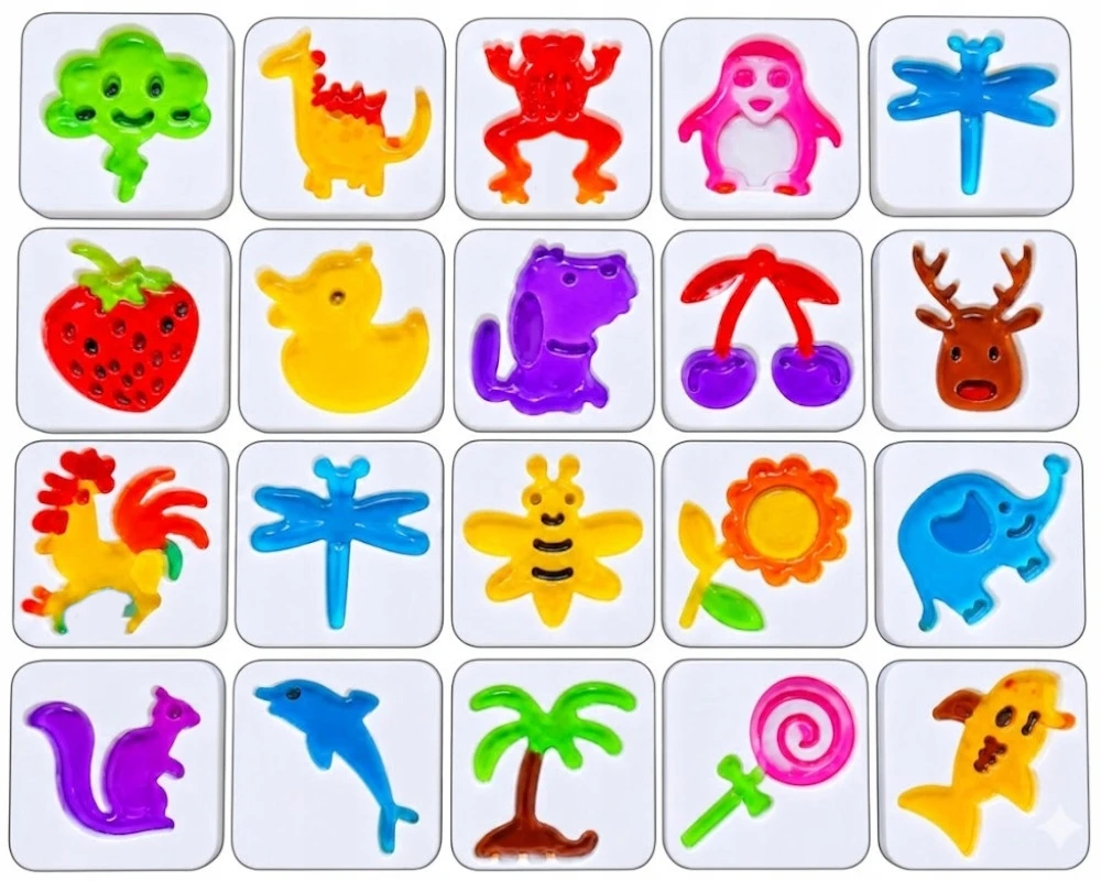 Kinderini VANDENS GELĖS MAGICAL VANDENS GELĖS FIGURĖLIŲ RINKINYS IŠ 12 SPALVINGŲ GELIŲ VAIKAMS