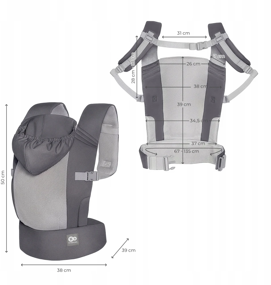 Kinderkraft CARRYBEE - ergonominė nešyklė iki 20 kg
