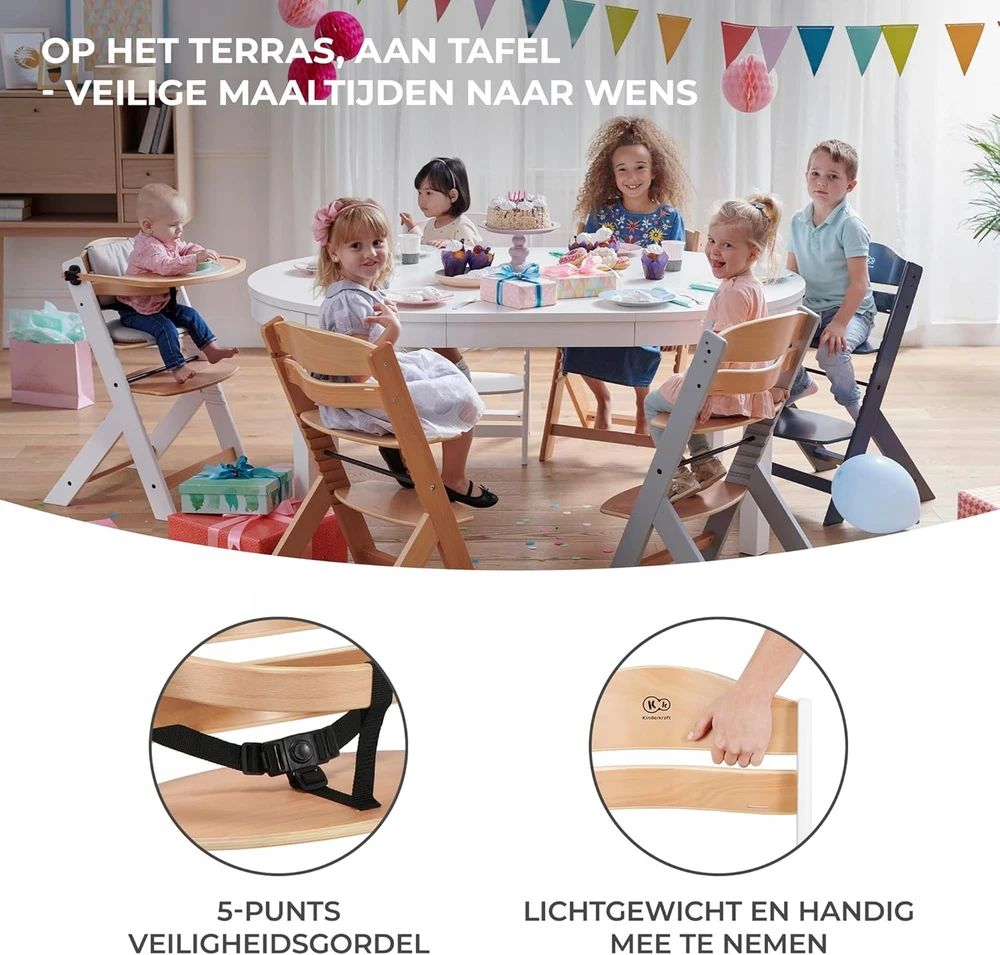 Kinderkraft Enock balta + poduszka