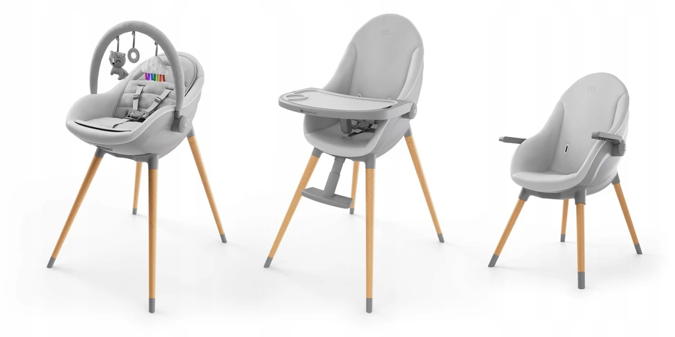 Kinderkraft FINI UP 3in1 maitinimo kėdutė, reguliuojamas padėklas, dirželiai