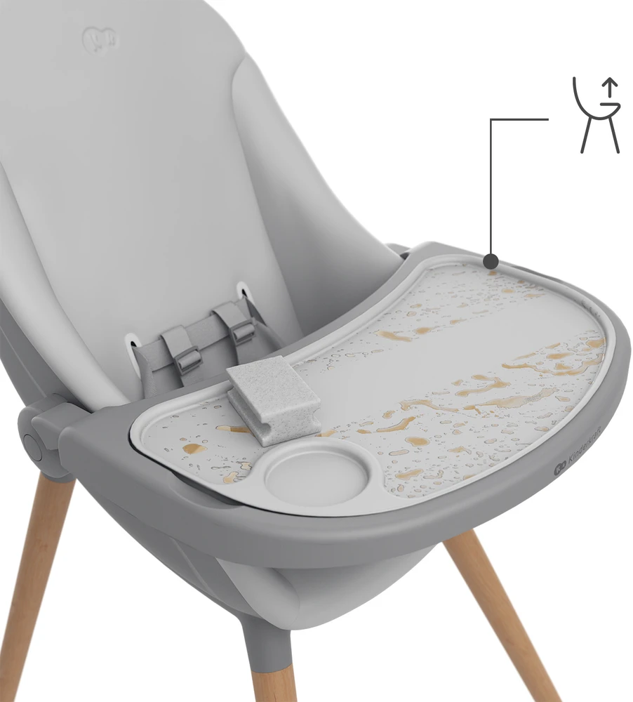 Kinderkraft FINI UP 3in1 maitinimo kėdutė, reguliuojamas padėklas, dirželiai