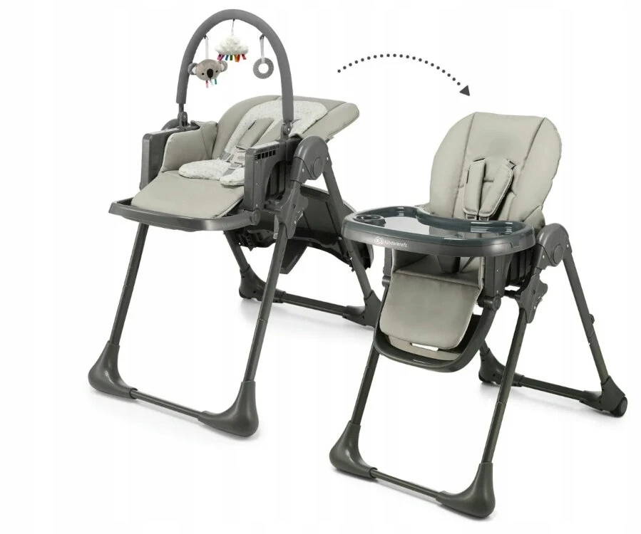 KINDERKRAFT universali maitinimo kėdutė 2in1 TUMMIE, pilkas, KHTUMM00GRY0000