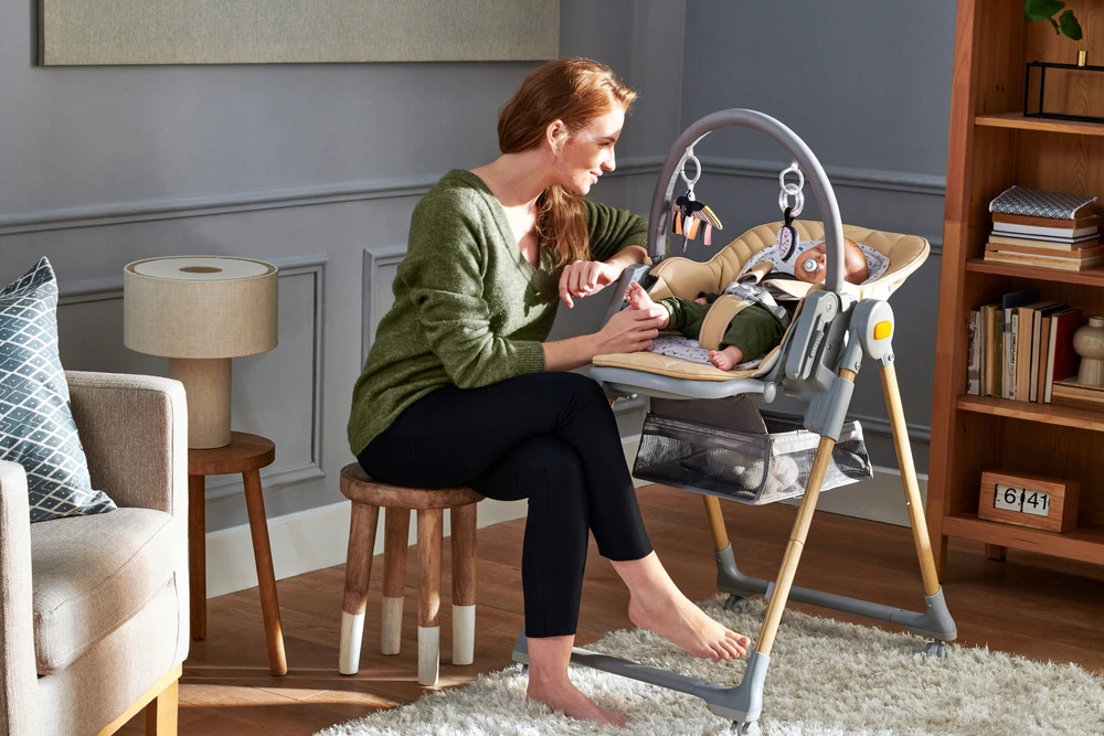 KINDERKRAFT maitinimo kėdutė/gultukas LASTREE, pilka