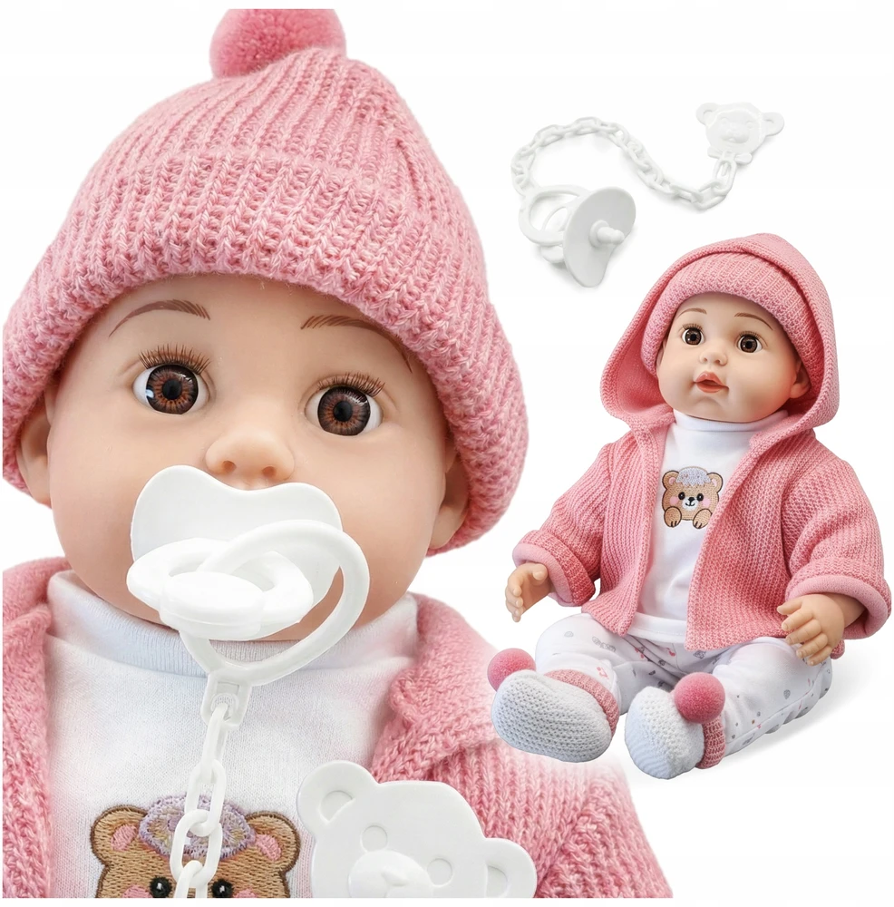 Kinderplay DIDELĖ 41 CM INTERAKTYVUS KALBĖJIMAS KŪDIKLIS KALBA REALIŠKAS MINKSUS ŽAIDIMAS