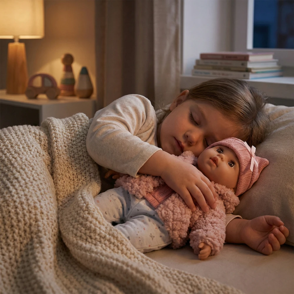 Kinderplay DIDELĖ 41 CM INTERAKTYVUS KALBĖJIMAS KŪDIKLIS KALBA REALIŠKAS MINKSUS ŽAIDIMAS