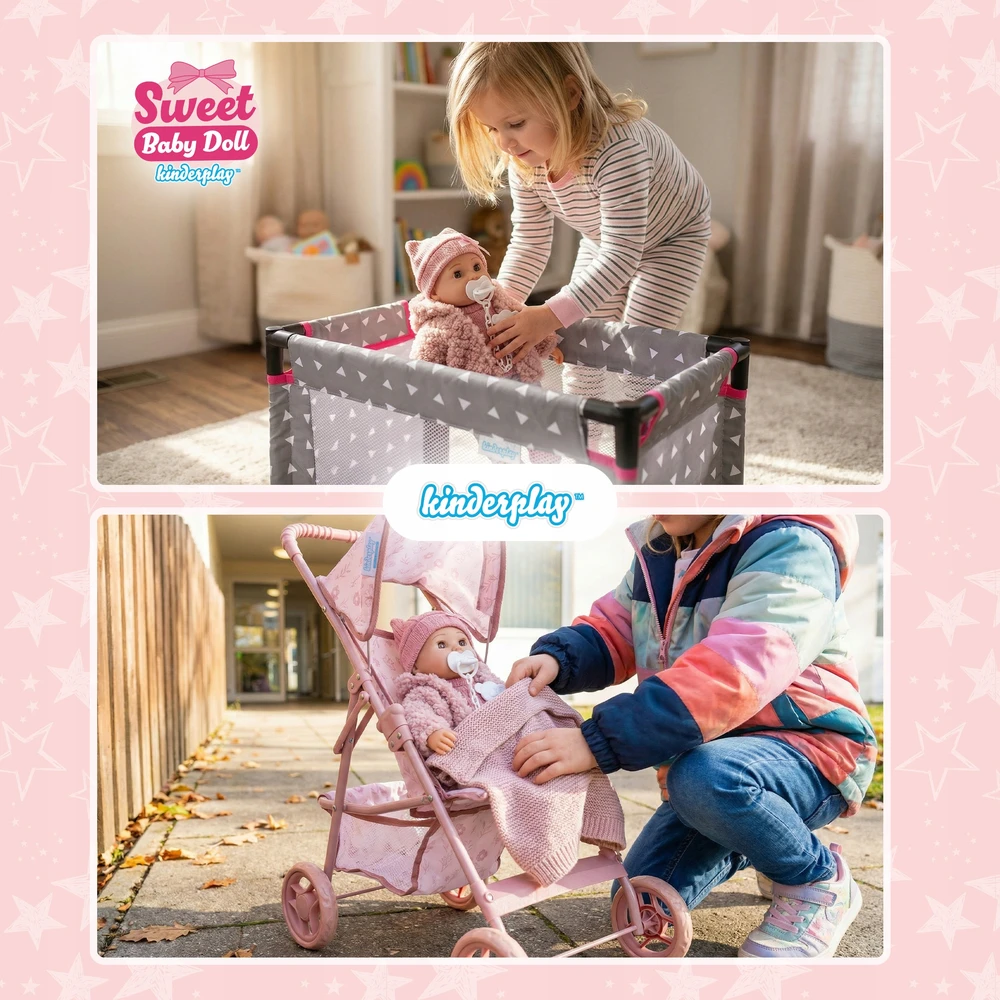 Kinderplay DIDELĖ 41 CM INTERAKTYVUS KALBĖJIMAS KŪDIKLIS KALBA REALIŠKAS MINKSUS ŽAIDIMAS