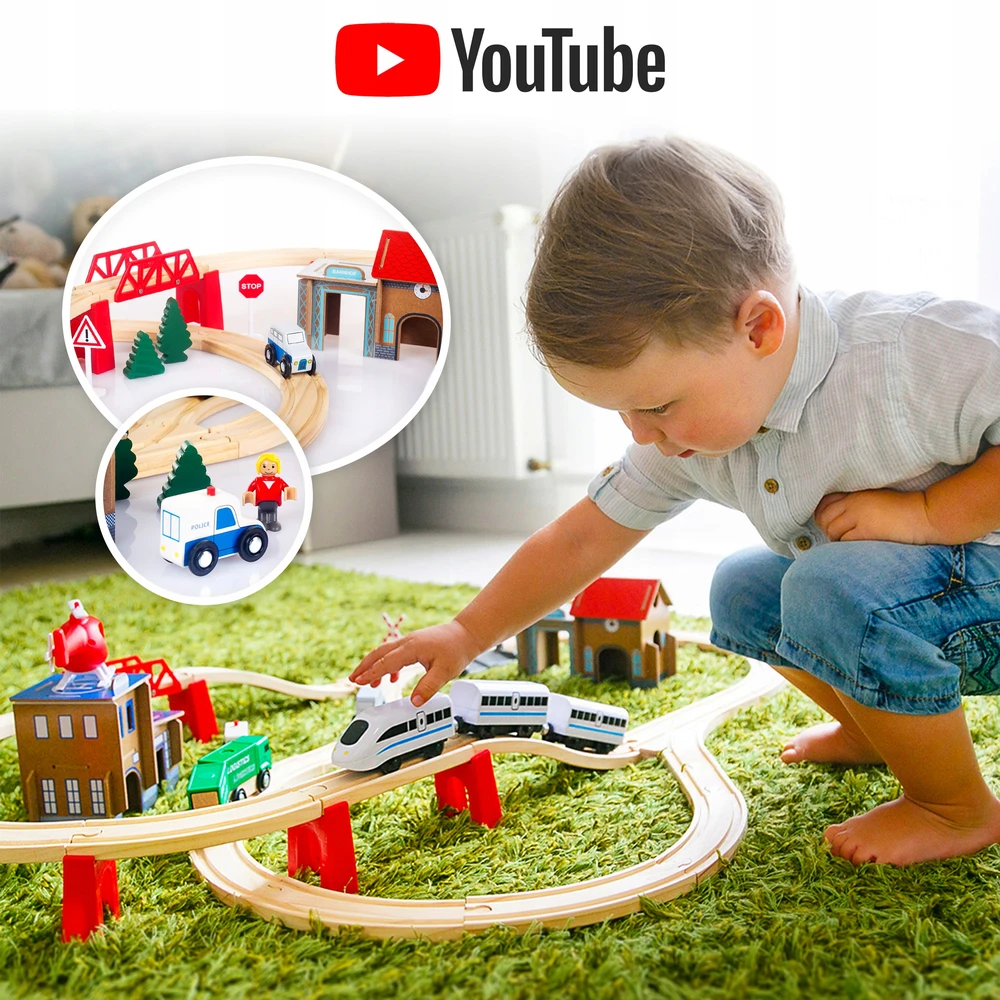 KINDERPLAY MEDINIS DĖKLAS TRAUKINIS AUTOMOBILIŲ TRAUKINIS