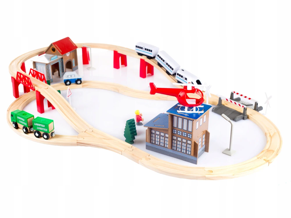 KINDERPLAY MEDINIS DĖKLAS TRAUKINIS AUTOMOBILIŲ TRAUKINIS
