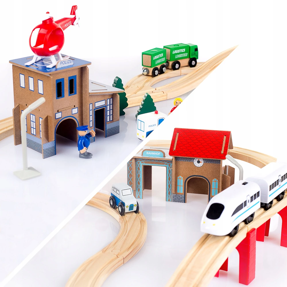 KINDERPLAY MEDINIS DĖKLAS TRAUKINIS AUTOMOBILIŲ TRAUKINIS