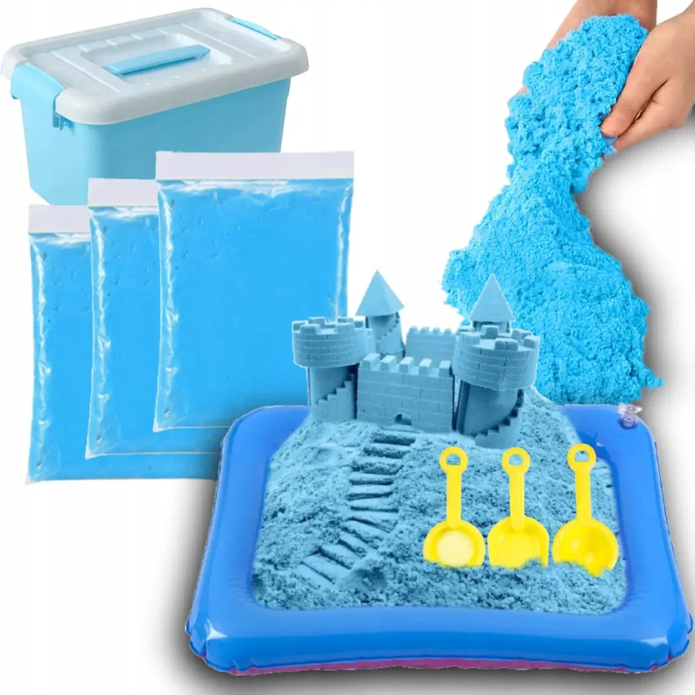 Kinetic Sand 3kg Rožinė su smėlio dėžės formomis mentelių rinkinys