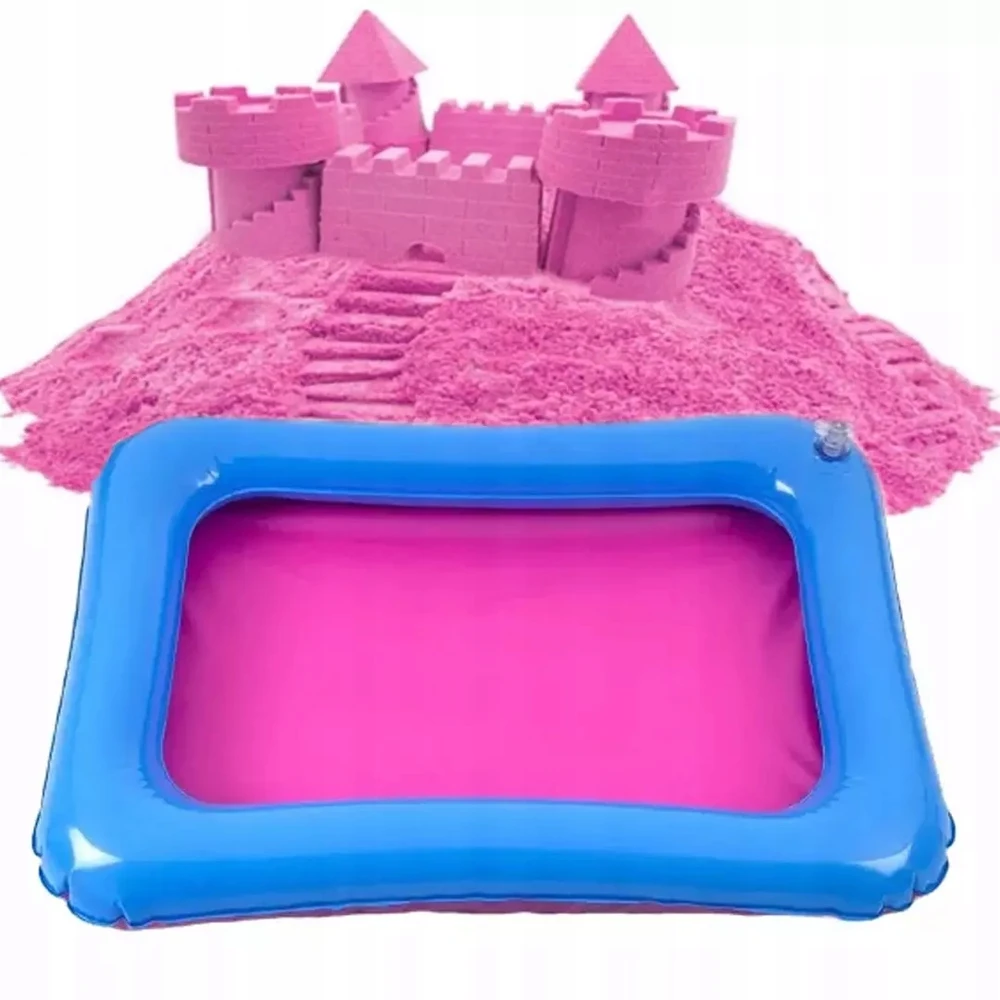 Kinetic Sand 3kg Rožinė su smėlio dėžės formomis mentelių rinkinys