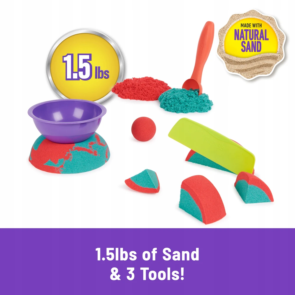 Spin Master Kinetic Sand Kinetic Sand 680 g Rinkinys su pelėsiu raudona ir jūra