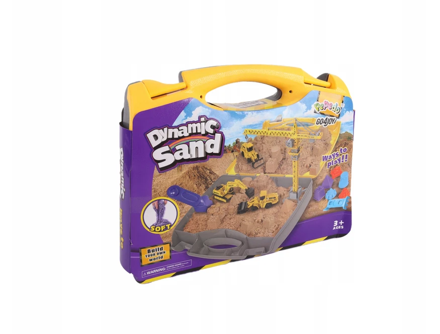 KINETINIS SMĖLIS 1,5kg STATYBINĖS TRANSPORTO PRIEMONĖS DIDELIS XXL RINKINYS VAIKAMS + ŽENKLAI