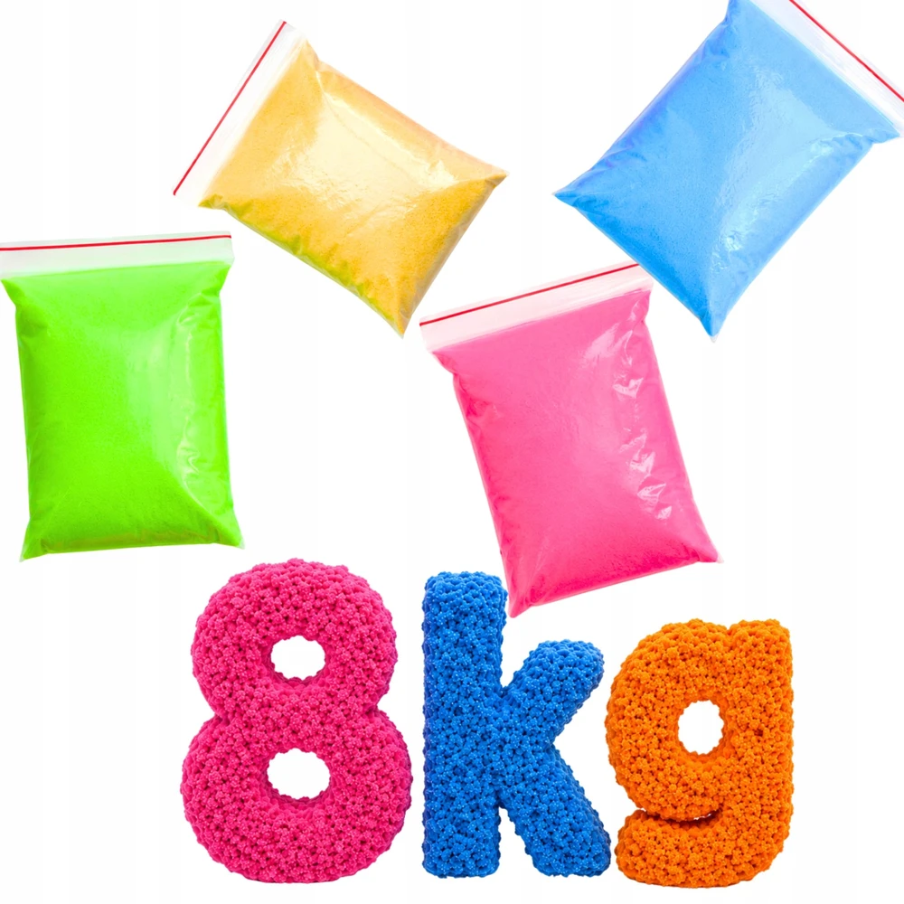 KINETINIS SMĖLIS DIDELIS RINKINYS KINETINIS SMĖLIŲ RINKINYS 8kg XXL smėlio dėžutei