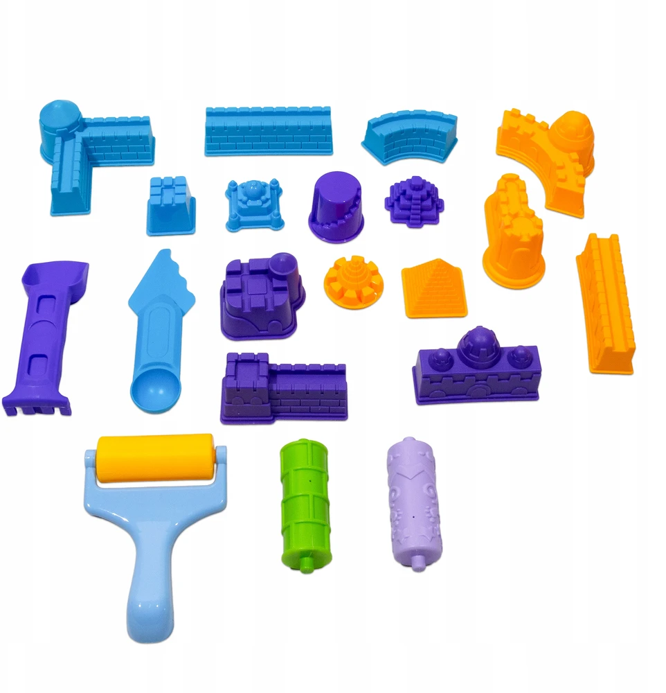 Kinetinis smėlis lagaminas pilis formelės smėlio dėžė rinkinys vaikams Click4Toys