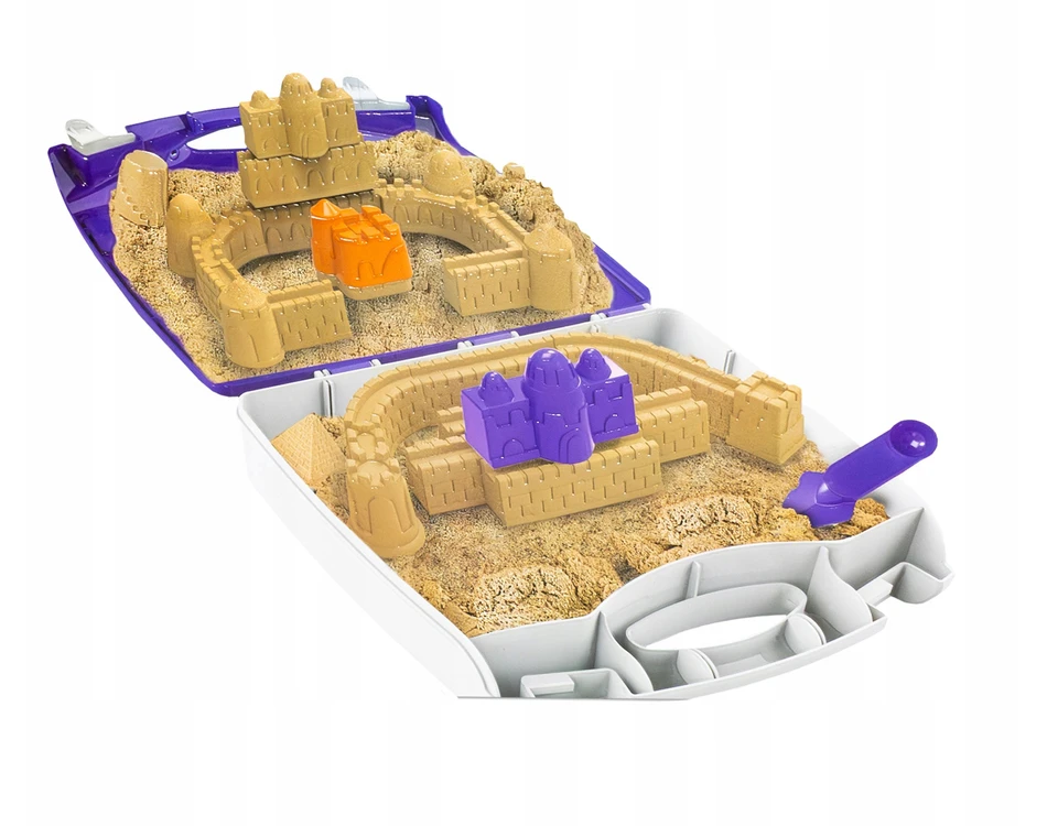Kinetinis smėlis lagaminas pilis formelės smėlio dėžė rinkinys vaikams Click4Toys