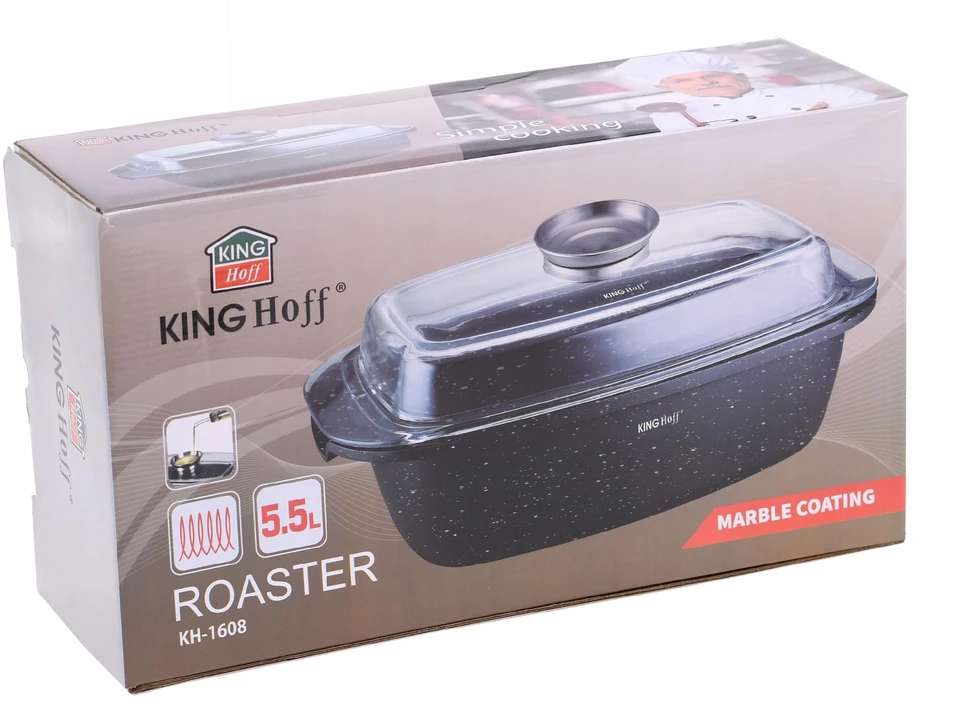 King Hoff Keptuvė 5,5L Dangtis AROMATYZER Žąsų keptuvė