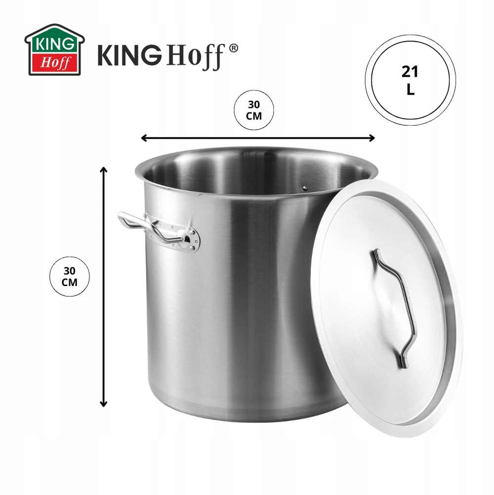 King Hoff Puodas Gastronorm puodas, nerūdijantis plienas, skersmuo 30cm, 21l, kinghoff, kh-1962