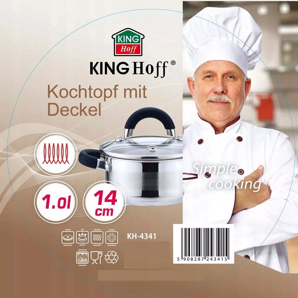 King Hoff Puodas Kinghoff plieno puodas, 16 cm skersmens, 1,5 l talpos