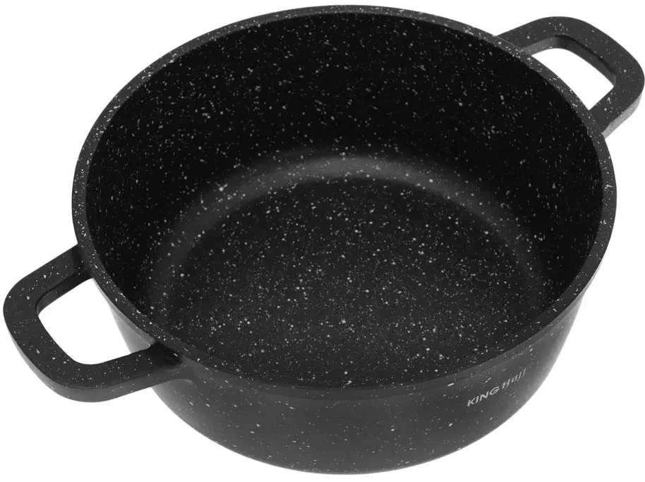 King Hoff Puodas Puodas su marmurine danga, 20 cm skersmens, 2,3 l, juodas, „Kinghoff“