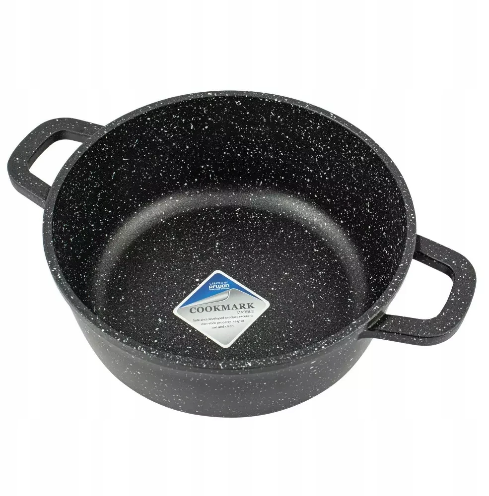 King Hoff Puodas Puodas su marmurine danga, 20 cm skersmens, 2,3 l, juodas, „Kinghoff“