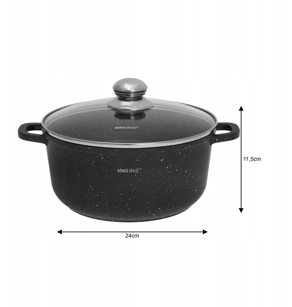 King Hoff MARMULINIS PUODAS 24cm SU DANGIU 4,5L INDUKCINIS