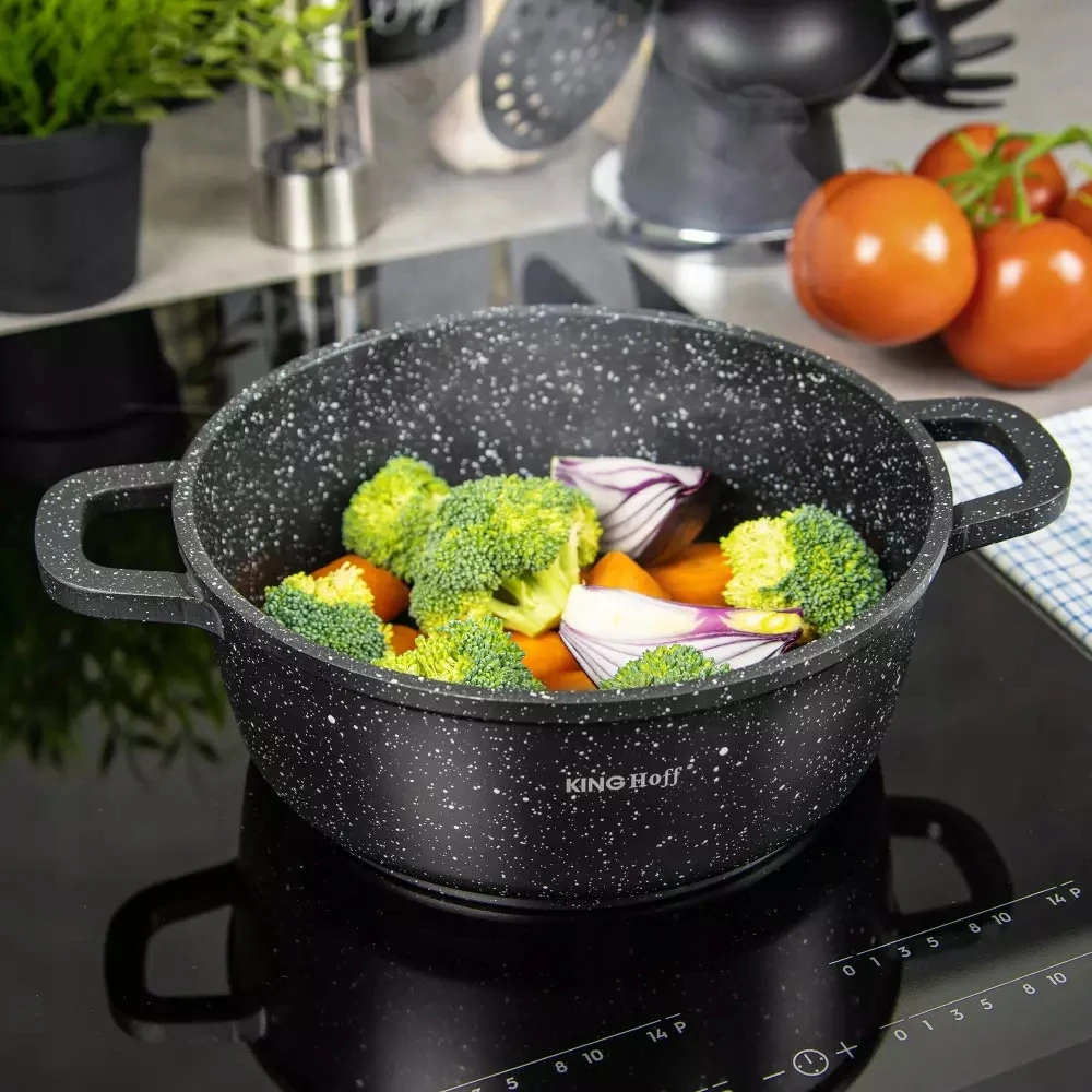 King Hoff MARMULINIS PUODAS Ø28CM SU DANGIU 6,5L DUJŲ ĮVEDIMO