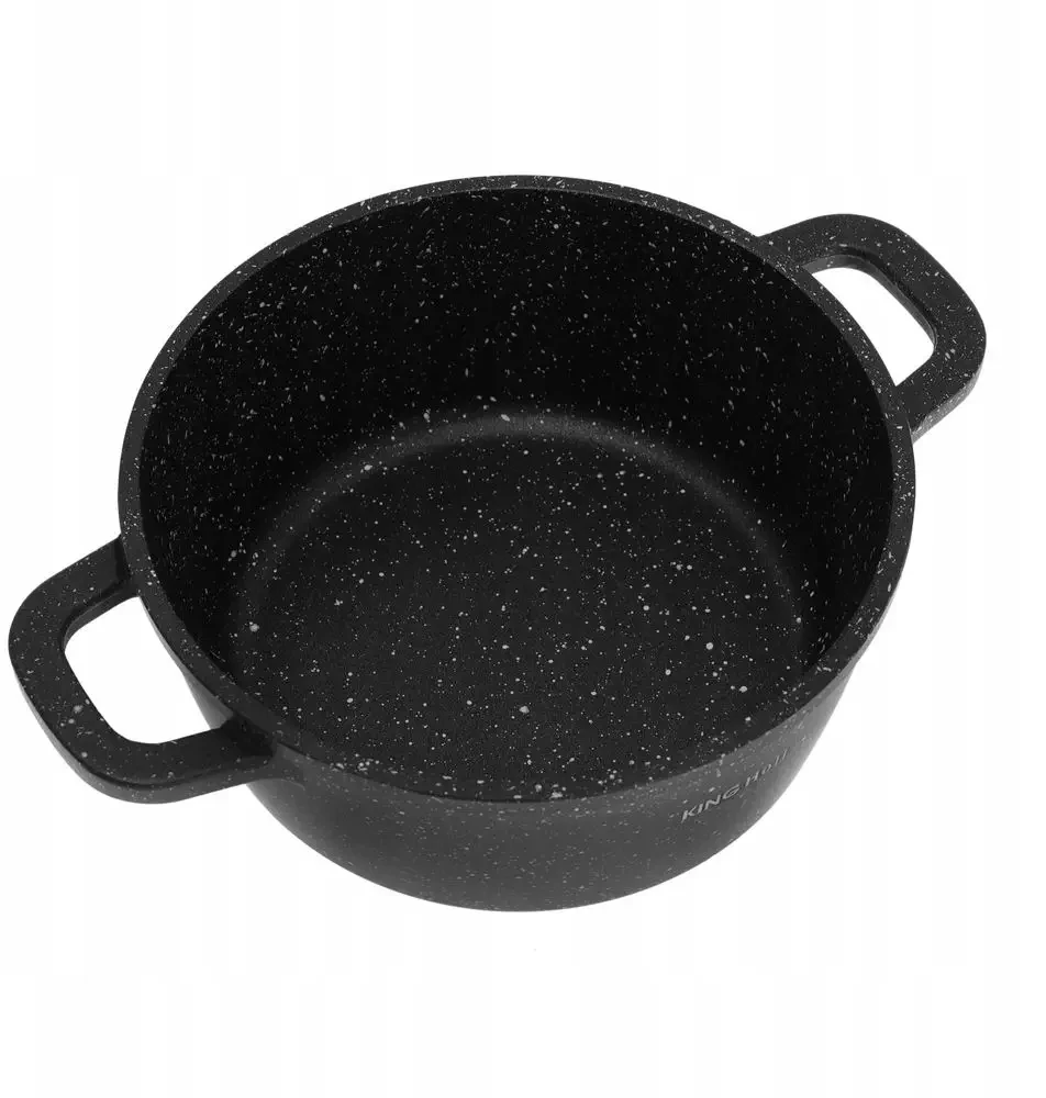 King Hoff Puodas Puodas su marmurine danga, 16 cm skersmens, 1,3 l, juodas, „Kinghoff“