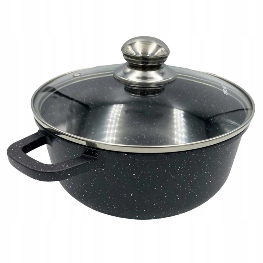 King Hoff MARMURINIS PUODAS SU DANGIU 28cm 6,5L INDUKCINĖS DUJINĖS NElipnios dangos