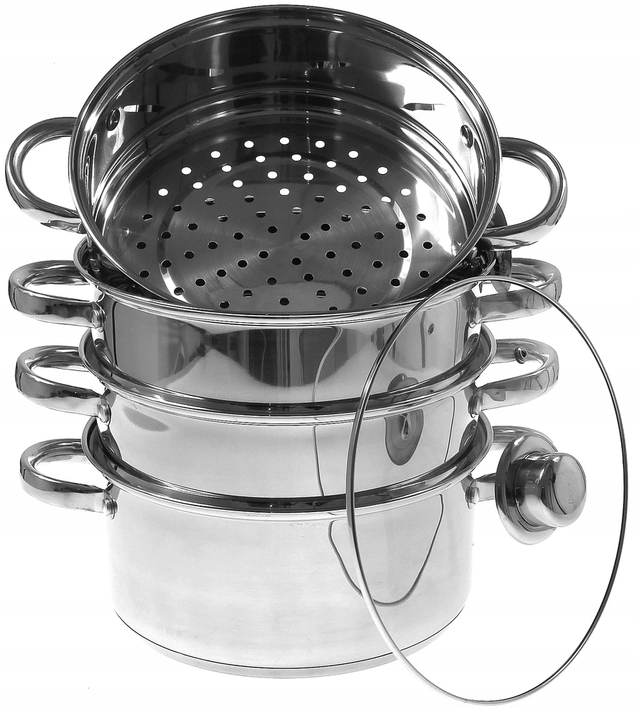 King Hoff Puodas Garinimo puodas, plieno, 5 elementų rinkinys, 24 cm skersmuo, 5 l, „Kinghoff“
